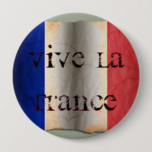 Flag of France 10 Cm Round Badge