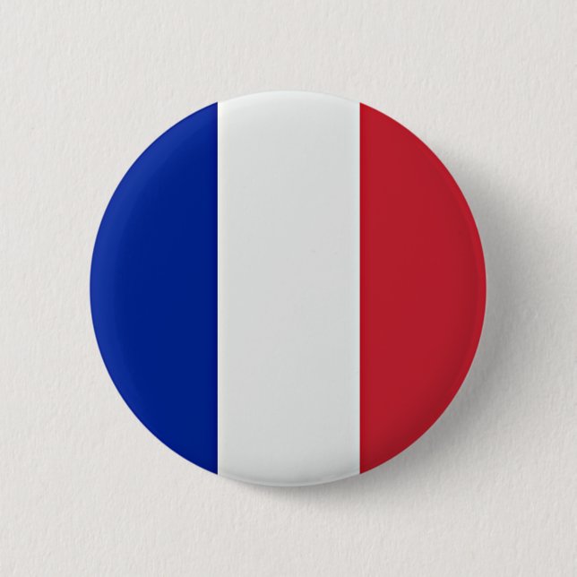 Flag of France  6 Cm Round Badge (Front)