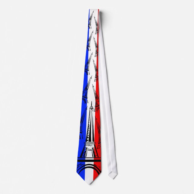 Flag of France and Eiffel Tower Tie (Front)