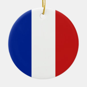Flag of France Ceramic Tree Decoration