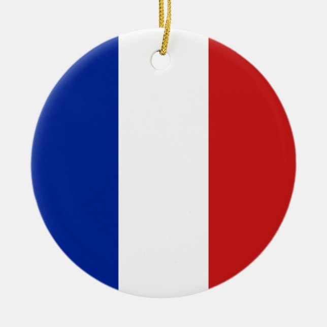 Flag of France Ceramic Tree Decoration (Front)