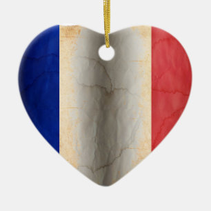 Flag of France Ceramic Tree Decoration