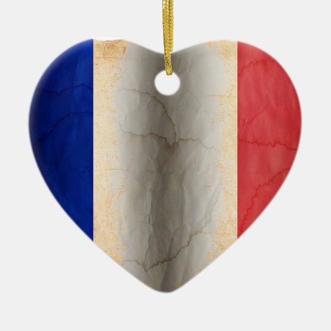 Flag of France Ceramic Tree Decoration (Front)