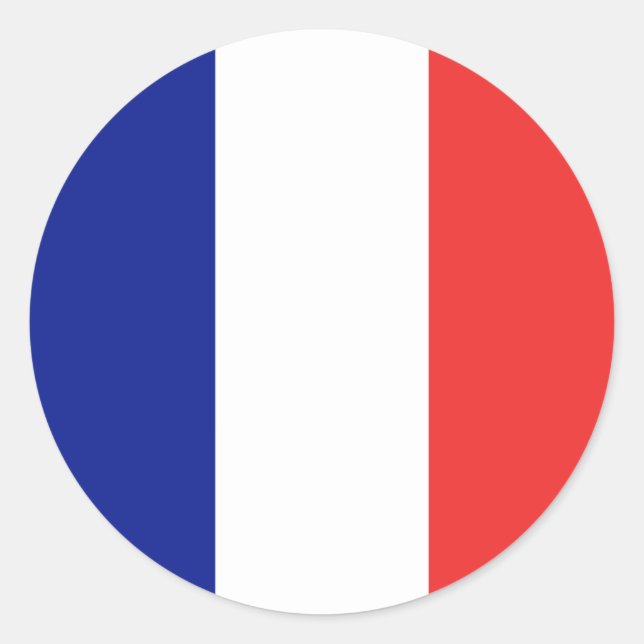 Flag of France French Tricolore Classic Round Sticker (Front)
