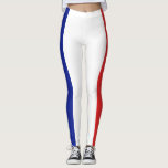 Flag of France French Tricolore Leggings<br><div class="desc">The flag of France or Drapeau de la France is a tricolour flag featuring three vertical bands coloured blue, white, and red. It is known as the French Tricolour or simply the Tricolour or Tricolor. Early in the French Revolution, the Paris militia, which played a prominent role in the storming...</div>