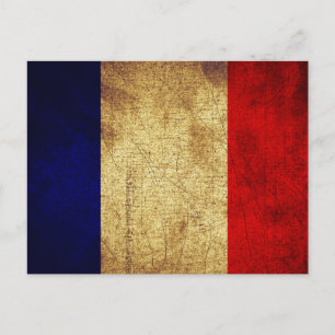 Flag of France Grunge Postcard