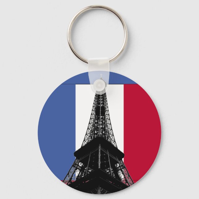 Flag of France Keychain Eiffel Tower (Front)