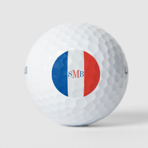 Flag of France with custom monogram Golf Balls