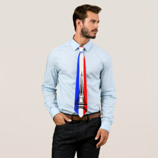 Flag of France with Eiffel Tower Tie