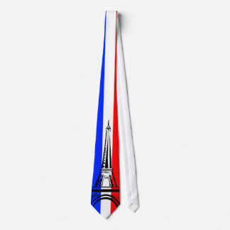 Flag of France with Eiffel Tower Tie