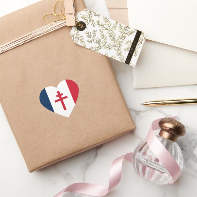 Flag of Free France Heart Sticker (Gifting)