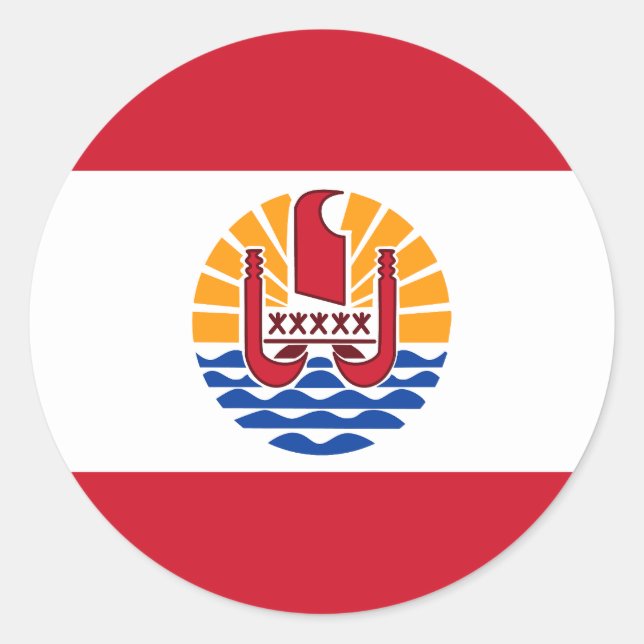 Flag of French Polynesia Classic Round Sticker (Front)