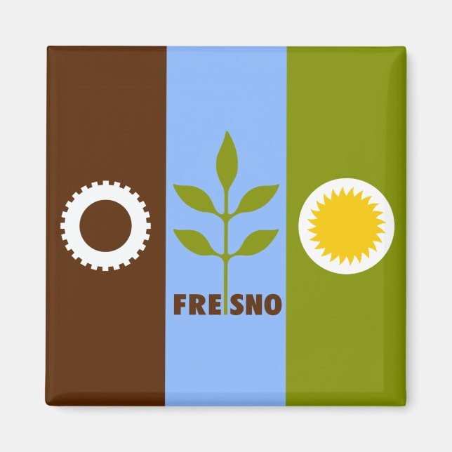 Flag of Fresno (California) Magnet (Front)