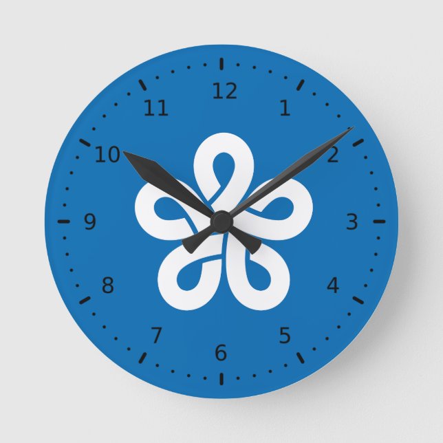 Flag of Fukuoka Prefecture, Japan Round Clock (Front)