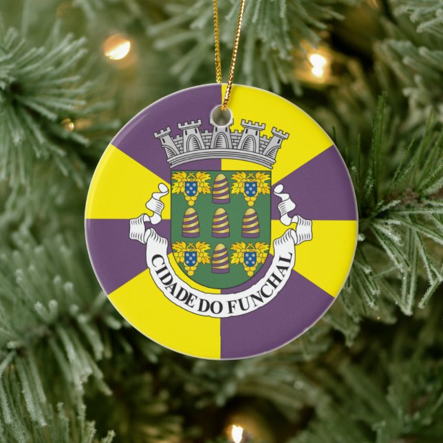 Flag of Funchal, Madeira PT Ceramic Tree Decoration (Tree)