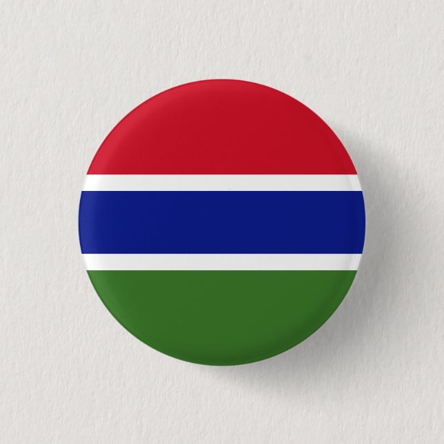 Flag of Gambia 3 Cm Round Badge (Front)