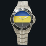 Flag of Gelderland Watch<br><div class="desc">Flag of Gelderland,  a province in The Netherlands.
 The flag is a horizontal tricolour of blue,  yellow and black. Its colours originate from the coat of arms of Gelderland which in turn was based on the coat of arms of the Hertogdom Gelre.</div>
