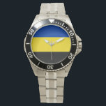 Flag of Gelderland Watch<br><div class="desc">Flag of Gelderland,  a province in The Netherlands.
 The flag is a horizontal tricolour of blue,  yellow and black. Its colours originate from the coat of arms of Gelderland which in turn was based on the coat of arms of the Hertogdom Gelre.</div>