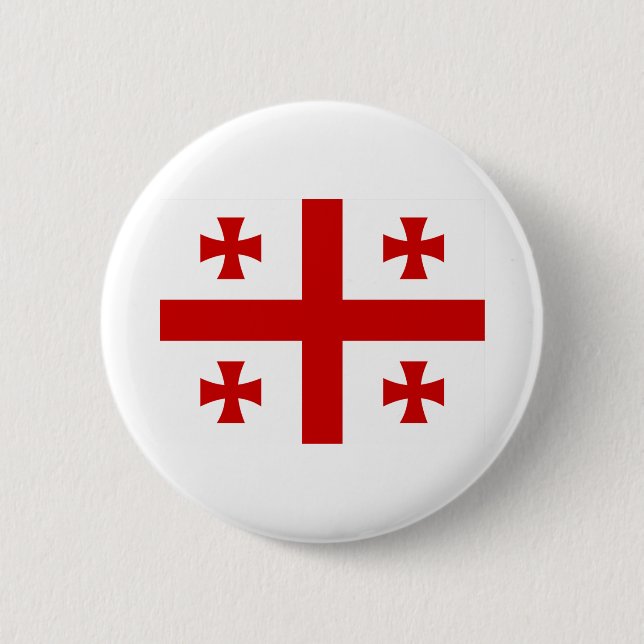 Flag of Georgia 6 Cm Round Badge (Front)
