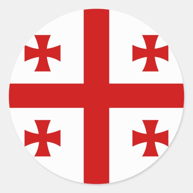 Flag of Georgia Classic Round Sticker (Front)