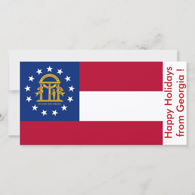 Flag of Georgia, Happy Holidays from U.S.A. Holiday Card (Front)