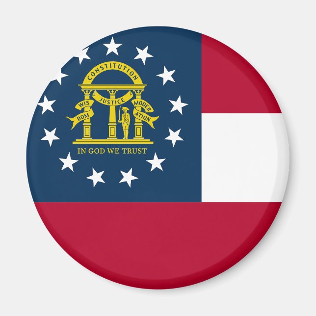 Flag of Georgia State USA Magnet (Front)