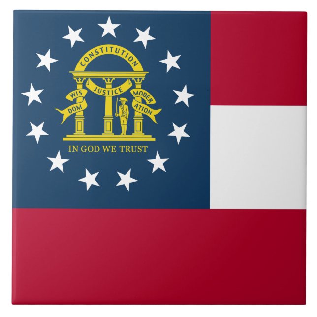 Flag of Georgia (US State) Tile (Front)