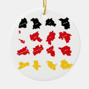 Flag of German States Ceramic Tree Decoration