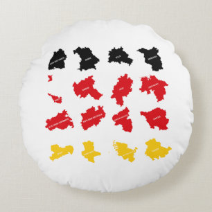 Flag of German States Round Cushion