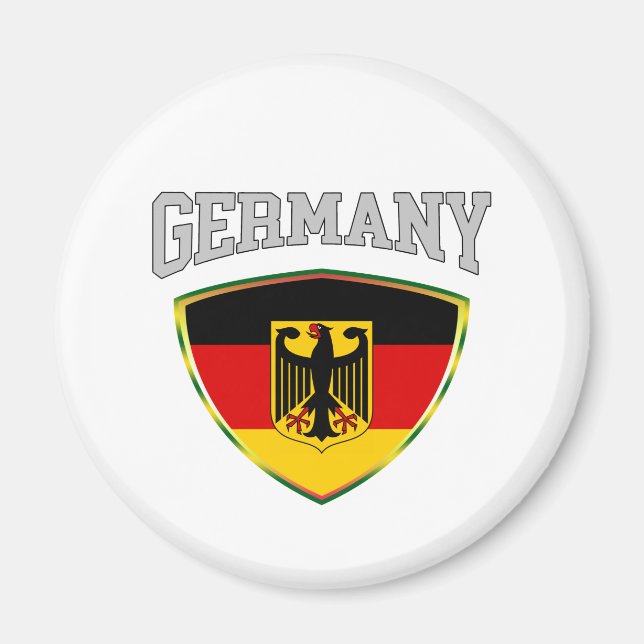 Flag Of Germany & Emblem Magnet (Front)