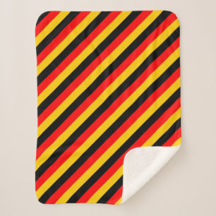 Flag of Germany Inspired Coloured Stripes Pattern Sherpa Blanket