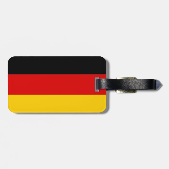 Flag of Germany Luggage Tag w/ leather strap (Back Horizontal)