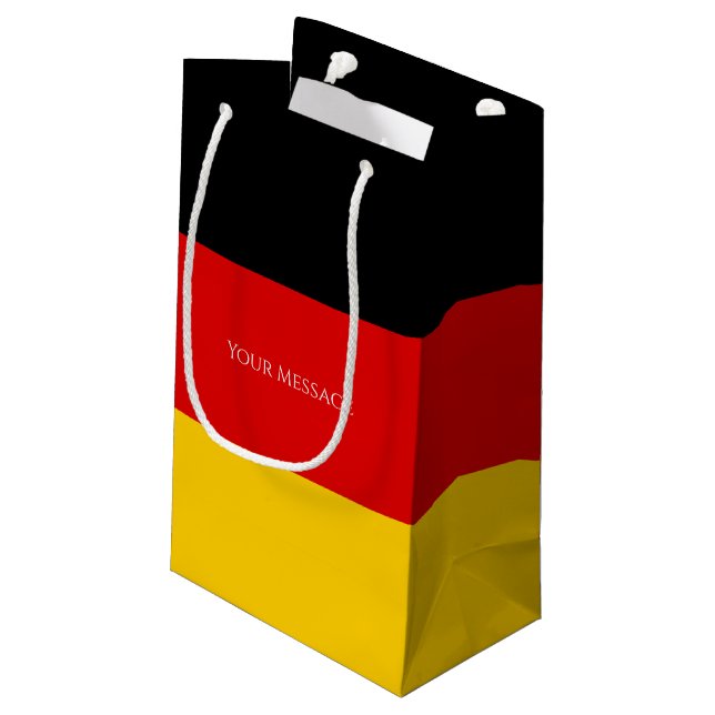 Flag of Germany Schwarz Rot Gold Personalised Small Gift Bag (Back Angled)