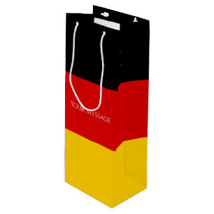 Flag of Germany Schwarz Rot Gold Personalised Wine Gift Bag