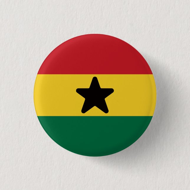 Flag of Ghana 3 Cm Round Badge (Front)