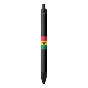 Flag of Ghana Black Ink Pen