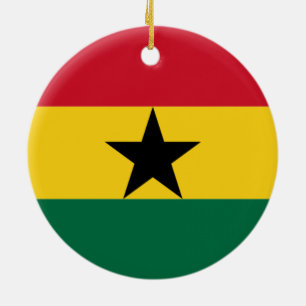 Flag of Ghana Ceramic Tree Decoration