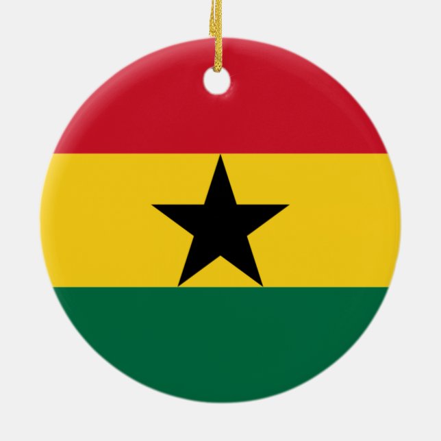 Flag of Ghana Ceramic Tree Decoration (Back)