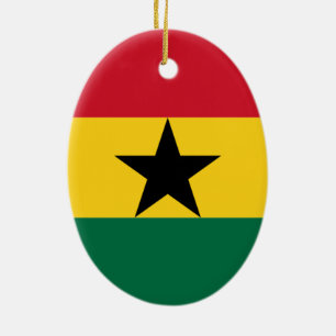 Flag of Ghana Ceramic Tree Decoration