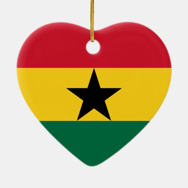 Flag of Ghana Ceramic Tree Decoration (Back)