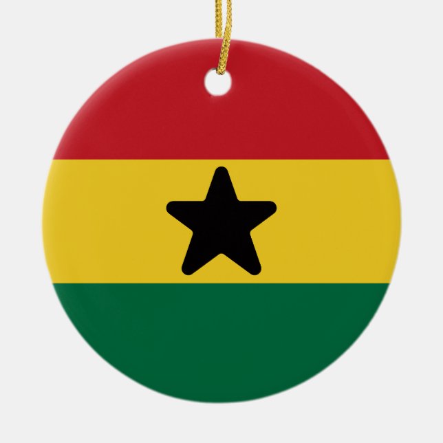 Flag of Ghana Ceramic Tree Decoration (Front)
