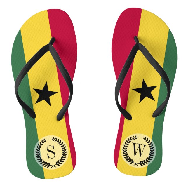 Flag of Ghana Jandals (Footbed)