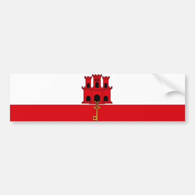 Flag of Gibraltar Bumper Sticker (Front)
