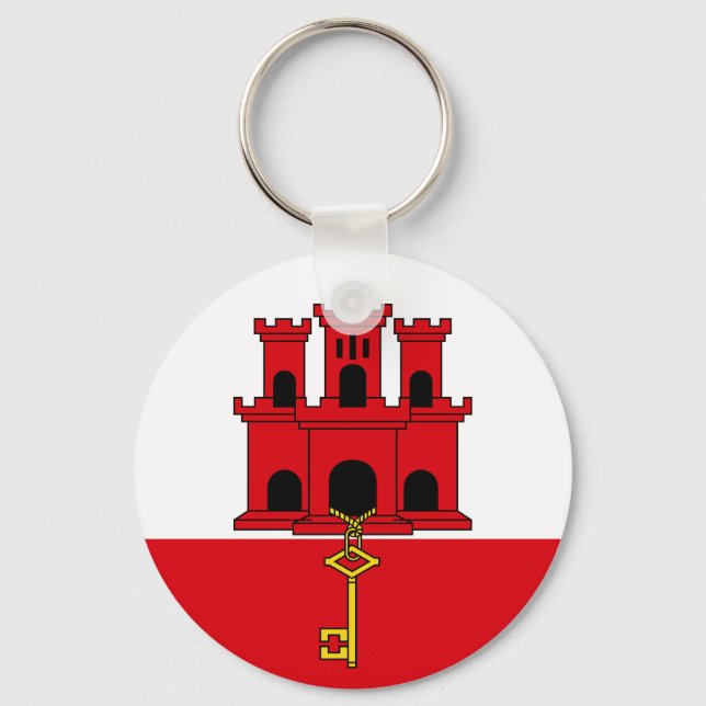 Flag of Gibraltar Key Ring (Front)