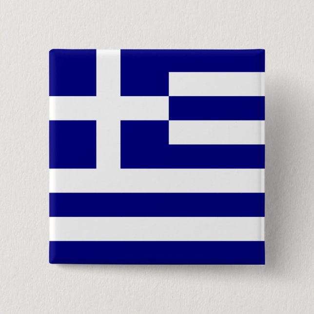 Flag of Greece 15 Cm Square Badge (Front)