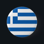 Flag of Greece 6 Cm Round Badge<br><div class="desc">Flag of Greece country in Europe.</div>