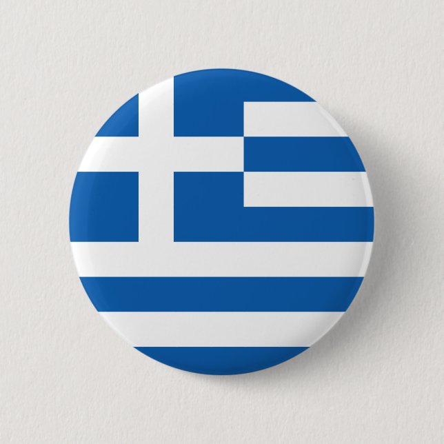 Flag of Greece 6 Cm Round Badge (Front)