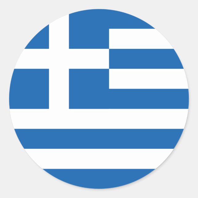 Flag of Greece Classic Round Sticker (Front)