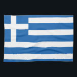Flag of Greece Greek Flag Tea Towel<br><div class="desc">Official flag of Greece. Beautiful blue and white stripes with blue cross in the corner. Great gift for Greek,  patriotic Greece gifts and an awesome gift for travellers to Greece.</div>