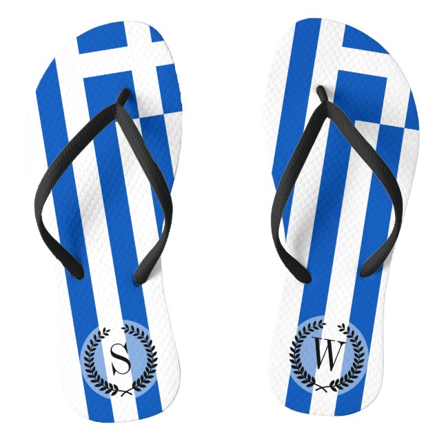 Flag of Greece Jandals (Footbed)